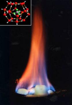 https://commons.wikimedia.org/wiki/File:Burning_hydrate_inlay_US_Office_Naval_Research.jpg  This image is in the public domain.