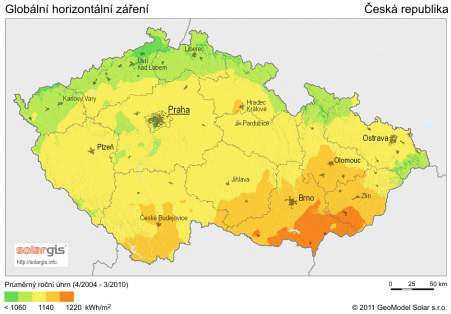  SolarGIS © 2011 GeoModel Solar s.r.o. / CC BY-SA (https://creativecommons.org/licenses/by-sa/3.0)  https://commons.wikimedia.org/wiki/File:SolarGIS-Solar-map-Czech-Republic-cz.png