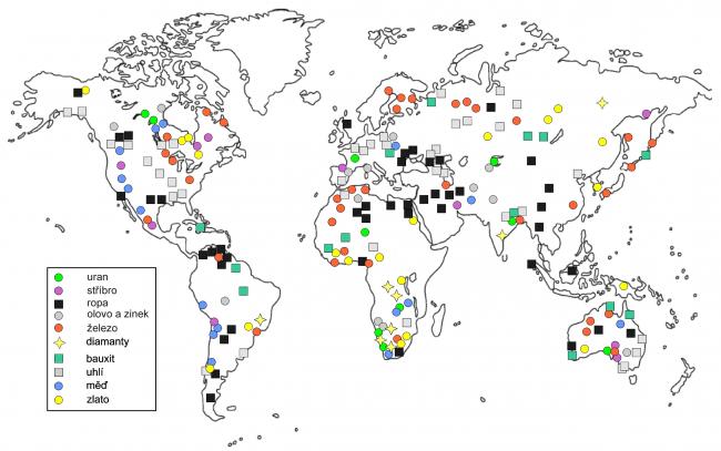 VK podle  http://2.bp.blogspot.com/-YPoztCZs9Bk/USmt0mGVwXI/AAAAAAAAAwU/QwLjs0FOFHM/s1600/world-mineral-map2.jpg