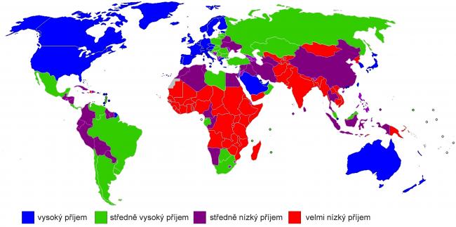 VK - počeštěno, podle  Autor: Ronline – self-made, based on GFDL-licensed blank world map. Data is from here., CC BY-SA 3.0, https://commons.wikimedia.org/w/index.php?curid=2374905