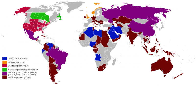 Ekrub-ntyh This file is licensed under the Creative Commons Attribution-Share Alike 3.0 Unported;  https://commons.wikimedia.org/wiki/File:Oil_producing_countries_map.png